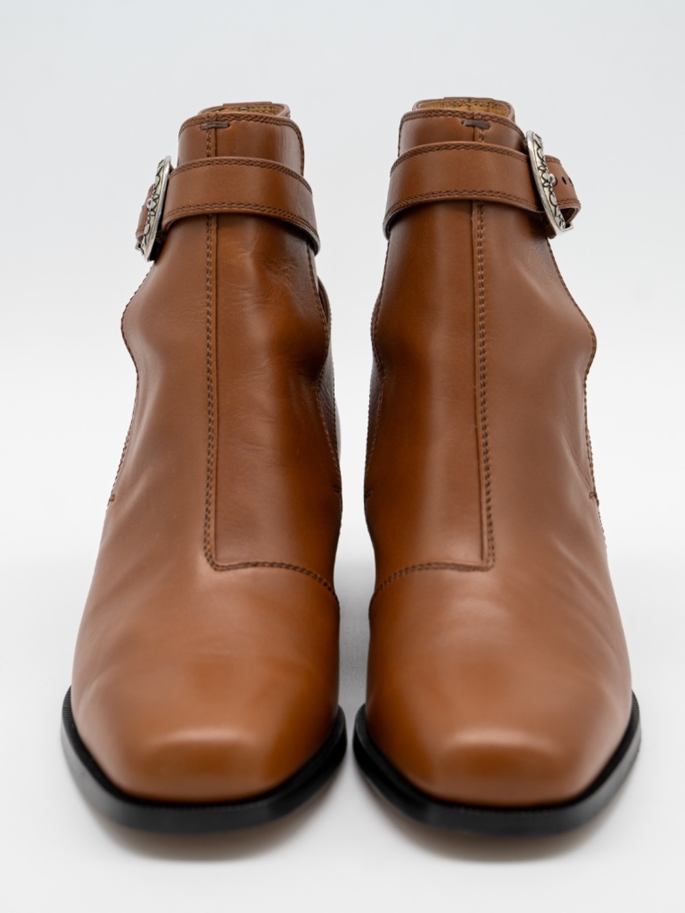 size 7.5G 8 US Gucci Buckle Ankle Boot Brown Leather - Picture 2 of 11